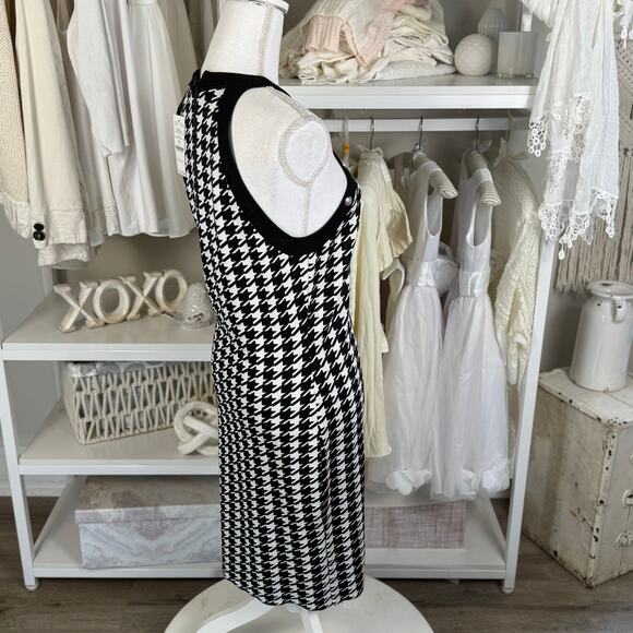 White House, black market size small sleeveless knit dress houndstooth#3708 - Picture 3 of 11